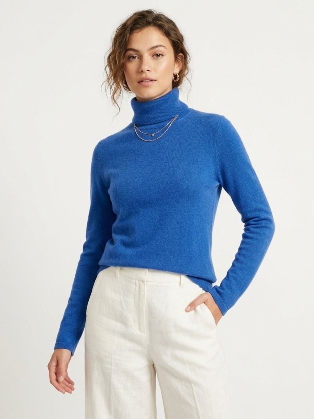 Pendleton 100% Cashmere Turtleneck Sweater Cobalt Blue Small